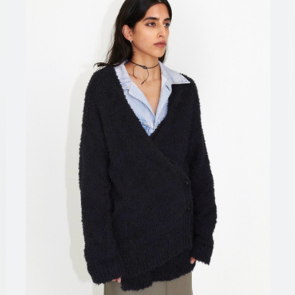 Our Legacy mid line cardigan in black cloud cotton Size 38/Med